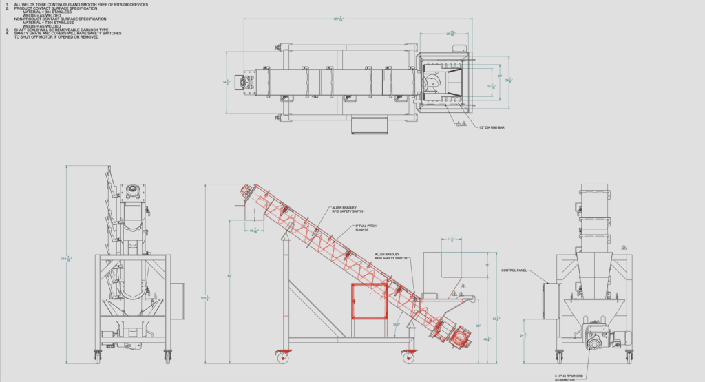Incline Screw Conveyor