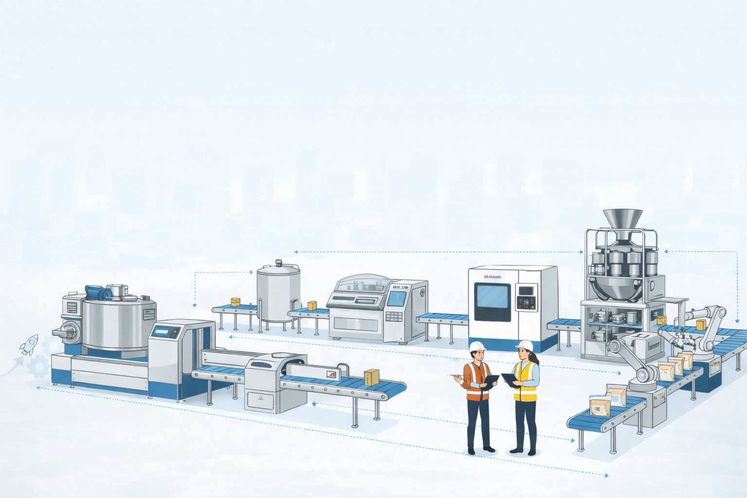 M&M Equipment new equipment production line illustration